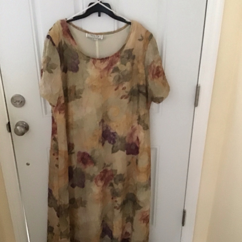 Vtg Christy Lyn Short Sleeve Dress Plus Size